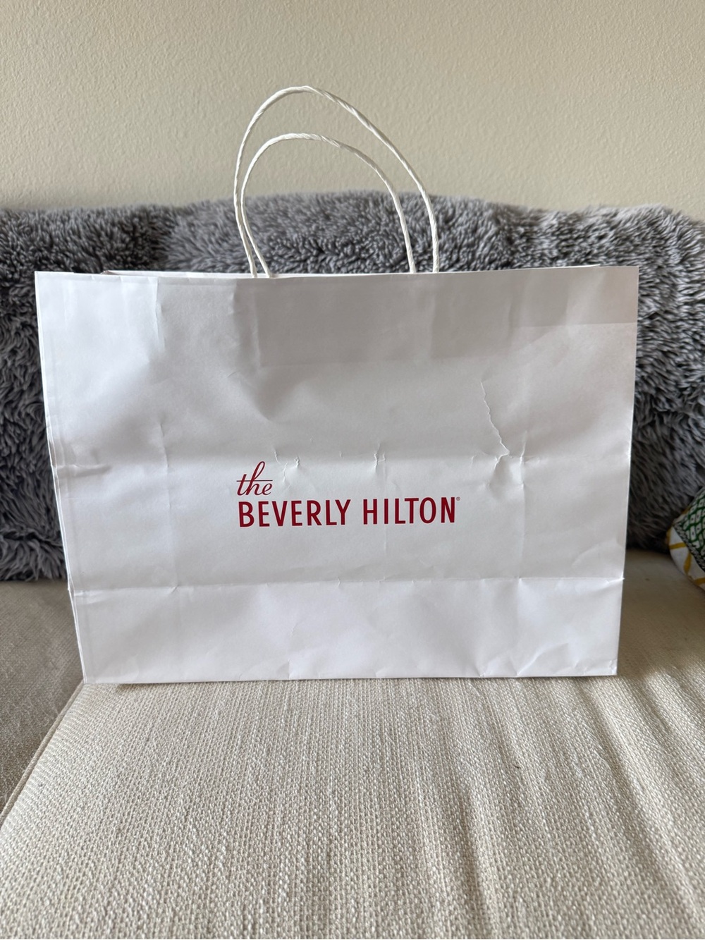 The Beverly Hilton White Paper Shopping Bag
